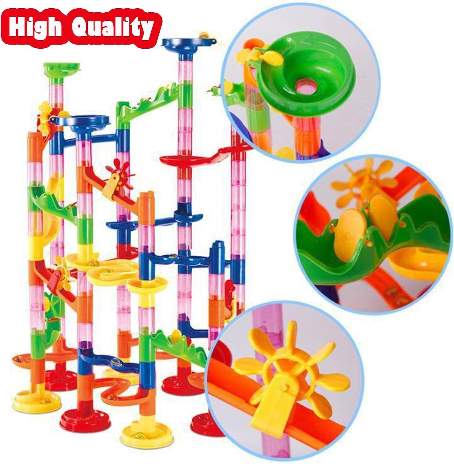 Marble Toy Building Set – 232 PCS STEM Fun with 45 Colorful Marbles
