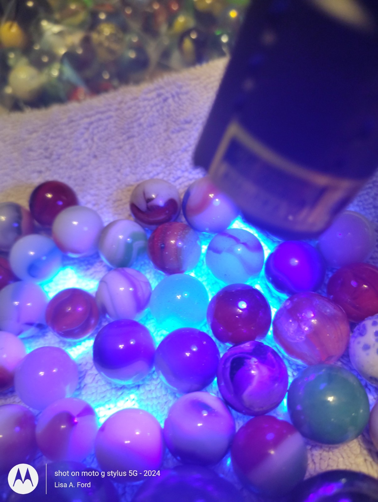 Vintage Marble Lot 49 Glass Marbles 5 Shooters UV Reactive Confetti Estate Mix