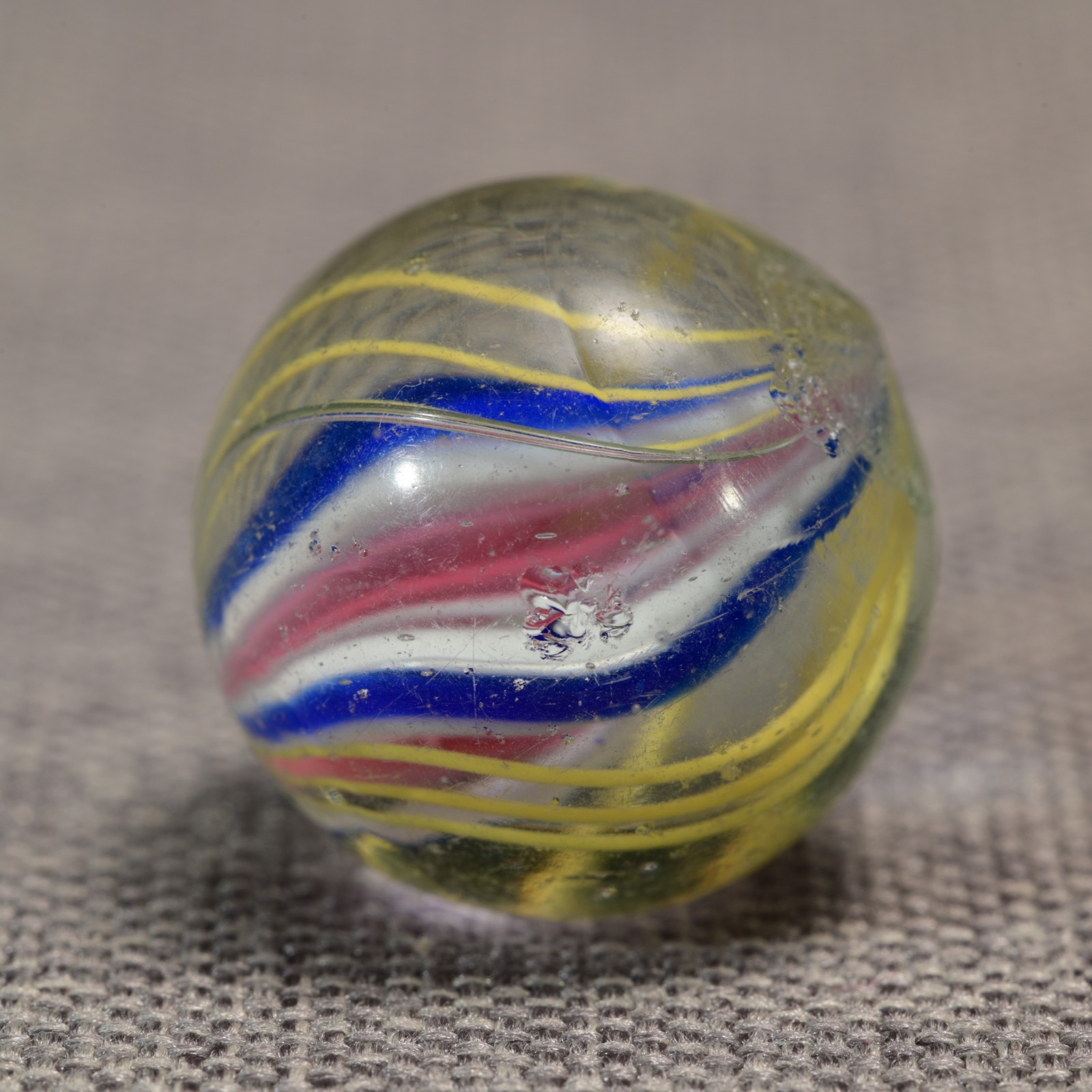 Ridged Solid Core German Handmade Antique Marble Cobalt Peaks 20.9mm 13/16”