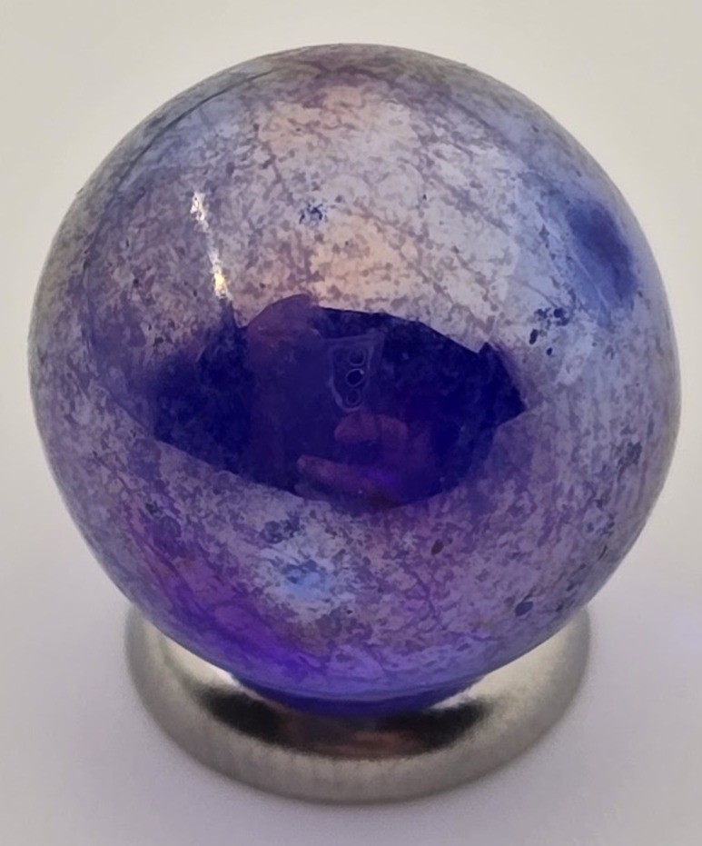Vintage 14mm “Luster Cobalt Blue” Pack of 5 Player Glass Marbles (~9/16 inch) –
