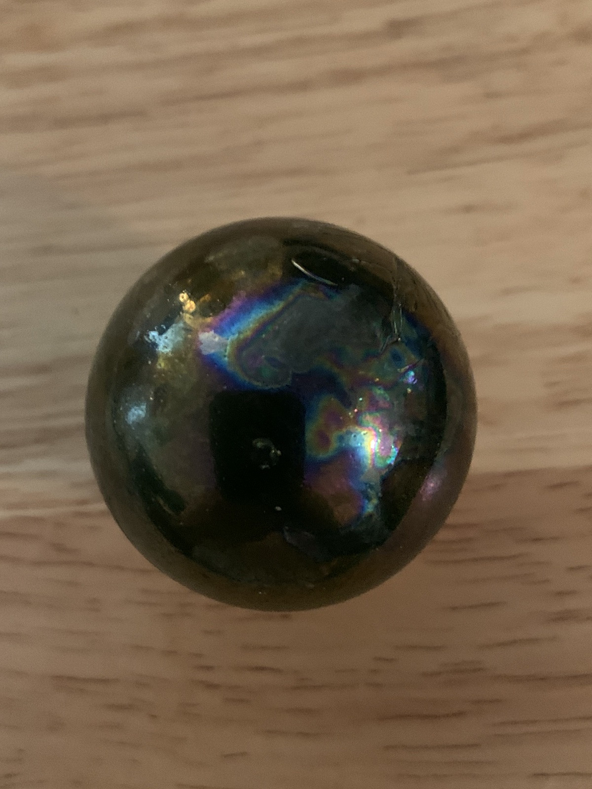 Vintage Large Shooter Marble Purple Blue Iridescent 1.4”