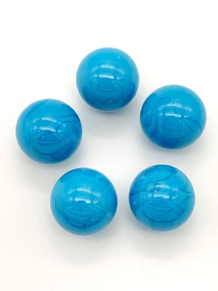 New for 2023! 16mm Opal Light Blue Glass Player Marbles (5/8″) Pack of 50 Vacor