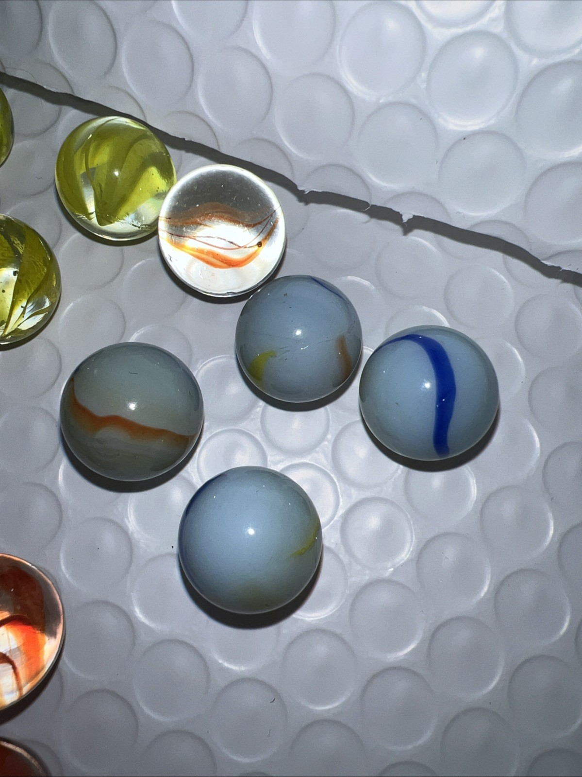 Lot of 43 Antique Vintage Marbles Opaque Swirl Shooter Agate Marble Cats Eye