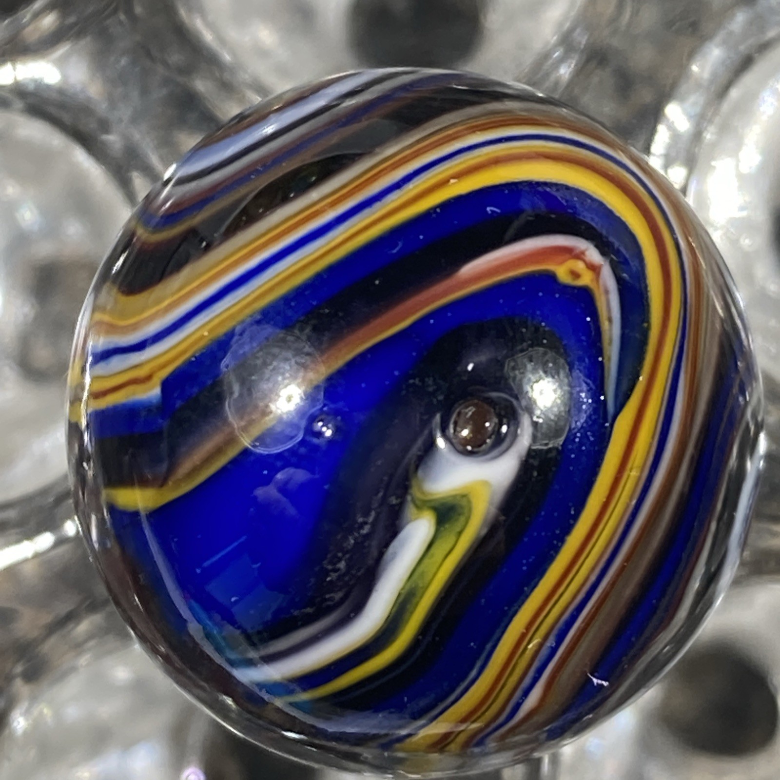 Contemporary Marbles .81” Nice Striped Transparent Tribute Marble A8