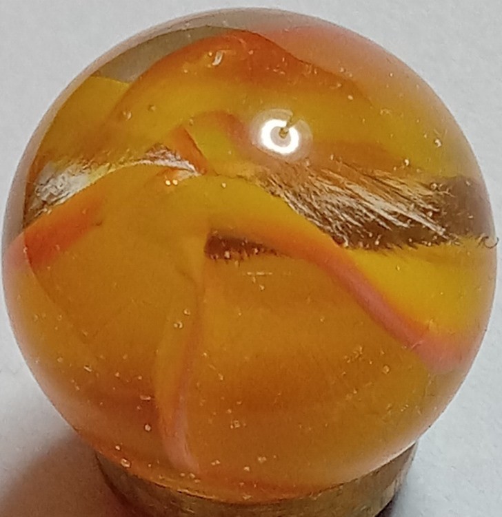 Vintage Vitro Hybrid Full Bloom Cats Eye Marble 5/8″ Neon Snapdragon FABULOUS!