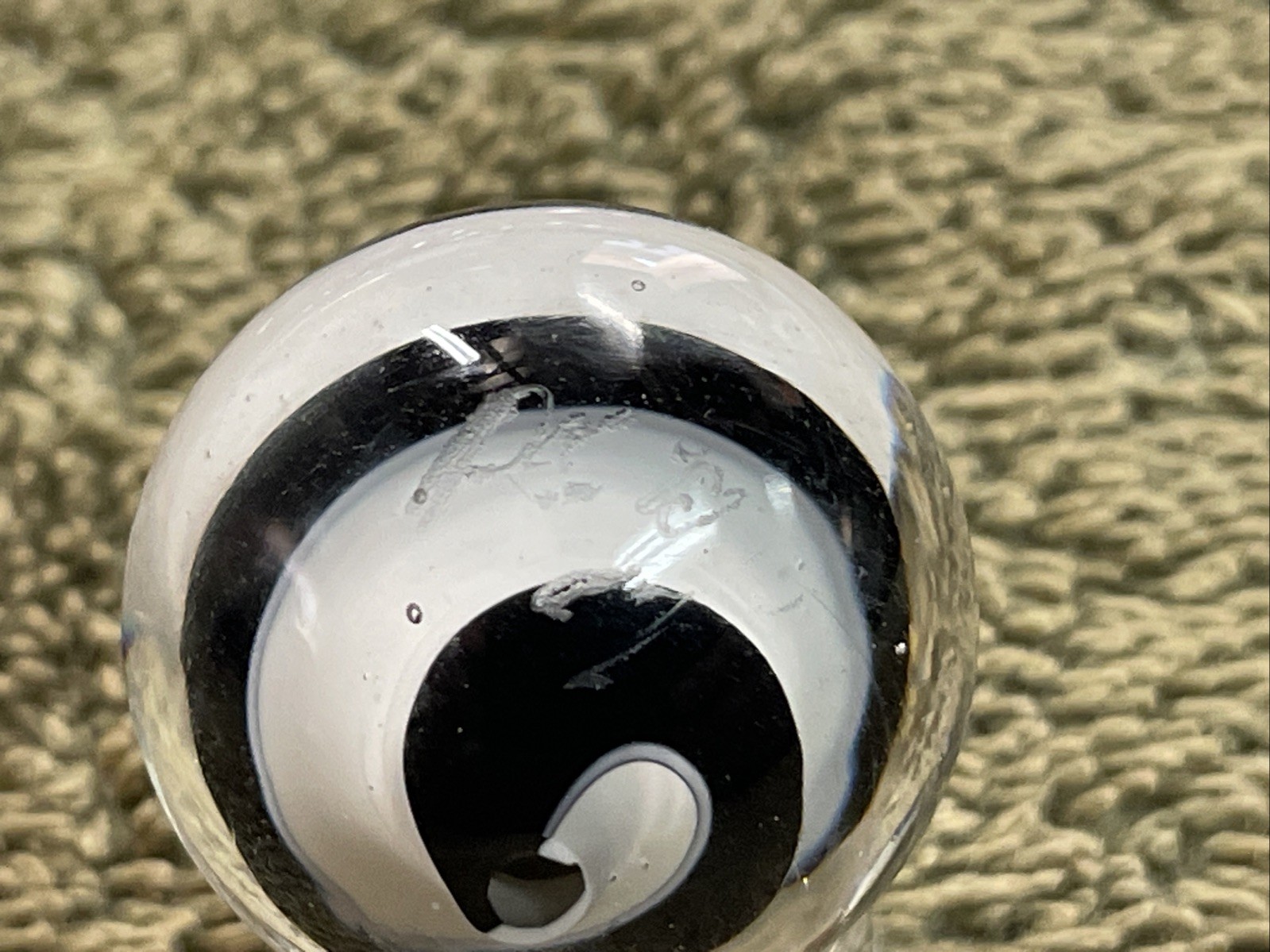 Handmade Contemporary Glass Art Marble 1” Spiral Dichroic Swirl