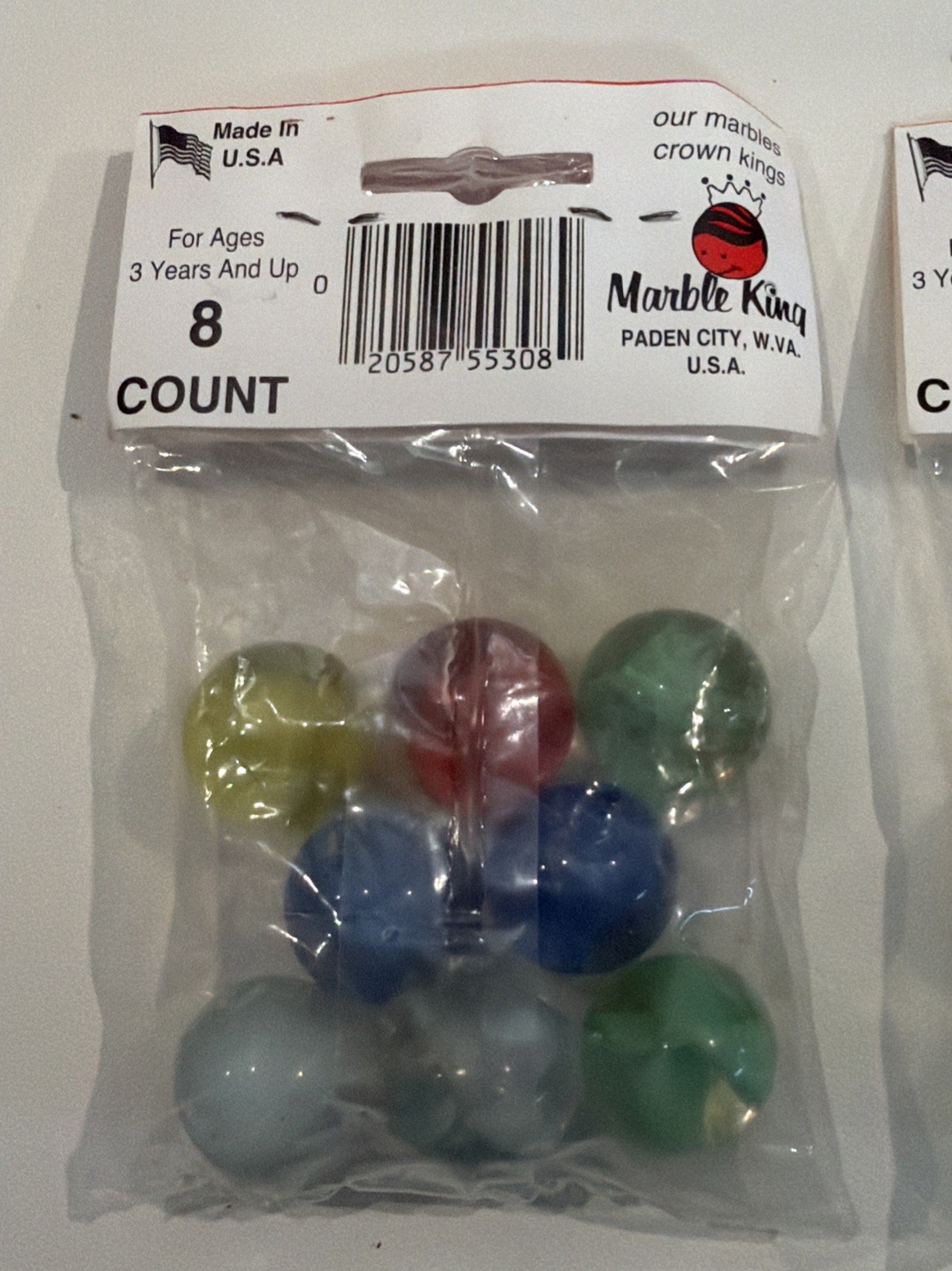 Marble King Marbles 2 unopened Packages 8 CT Bowlers & 6 CT Big Boy LOT 6-7