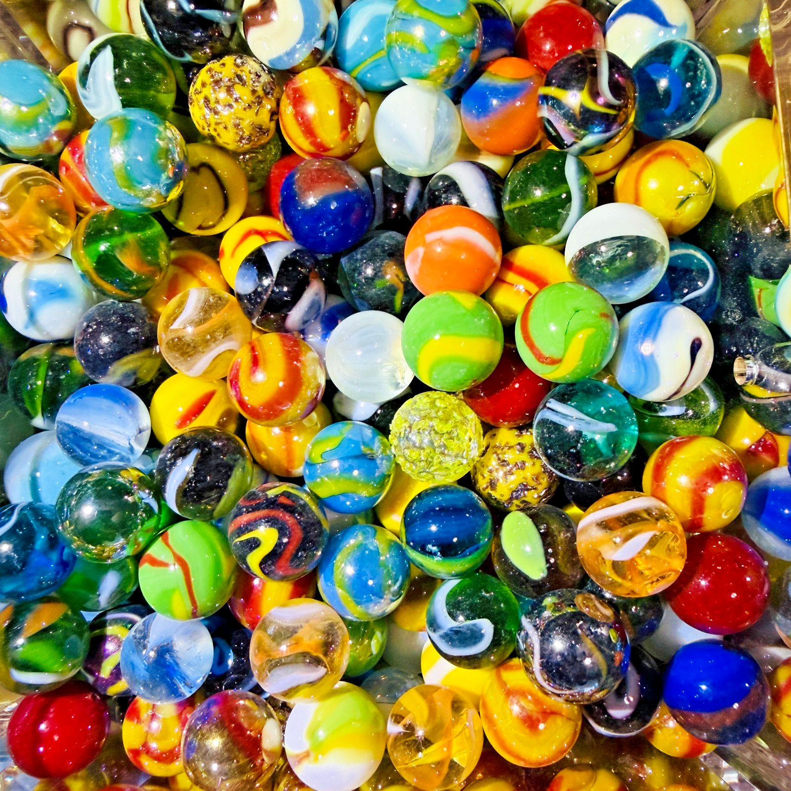 1lb Lot Assorted Mix Glass Marble Collection by Vintage Marbles 16mm 5/8″