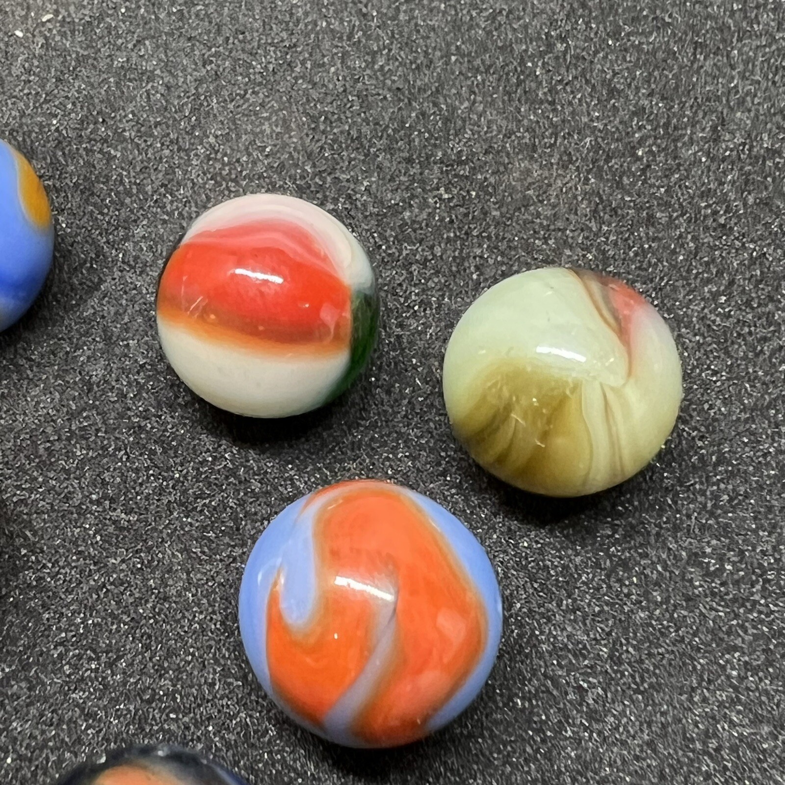 (8 Lot) Old VTG Akro Agate Peltier Glass Swirl Popeye Marble .6 Inches Nice