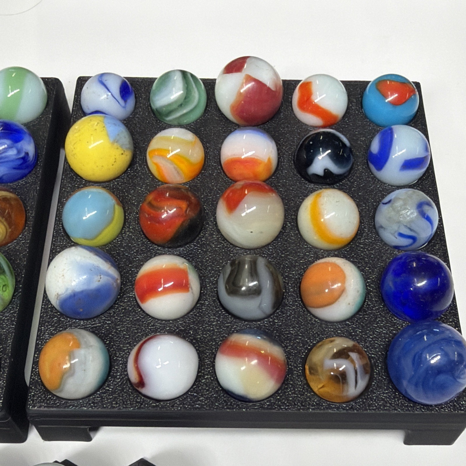 Vintage Glass Marbles Christensen Agate Vitro Akro Patch, King Tri (70 Total)