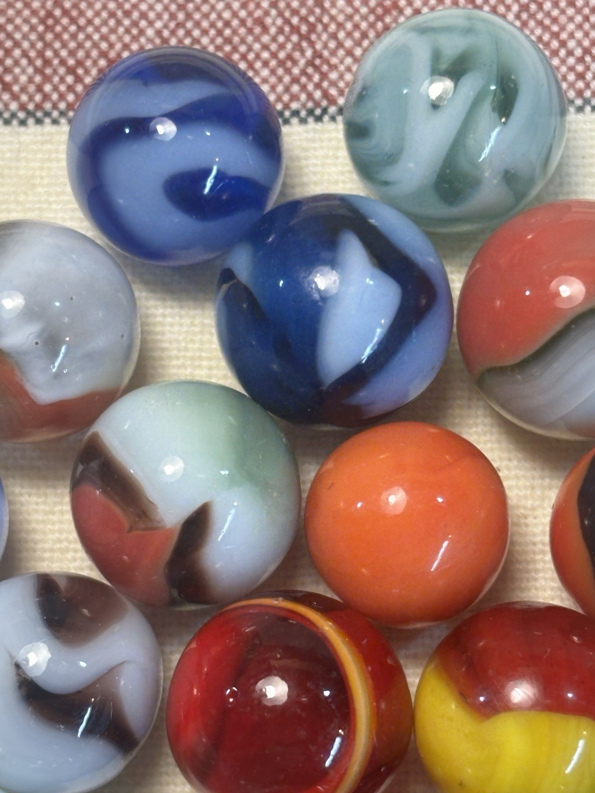 Peltier, Vitro, Marble King, West Virginia, Lot Of 33 Vintage Glass Marbles