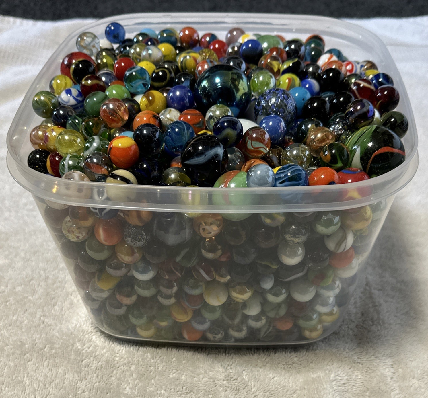1 Pound Bag Weighed From This Huge Pile! Mixed Marbles! Tons Of Shooters!