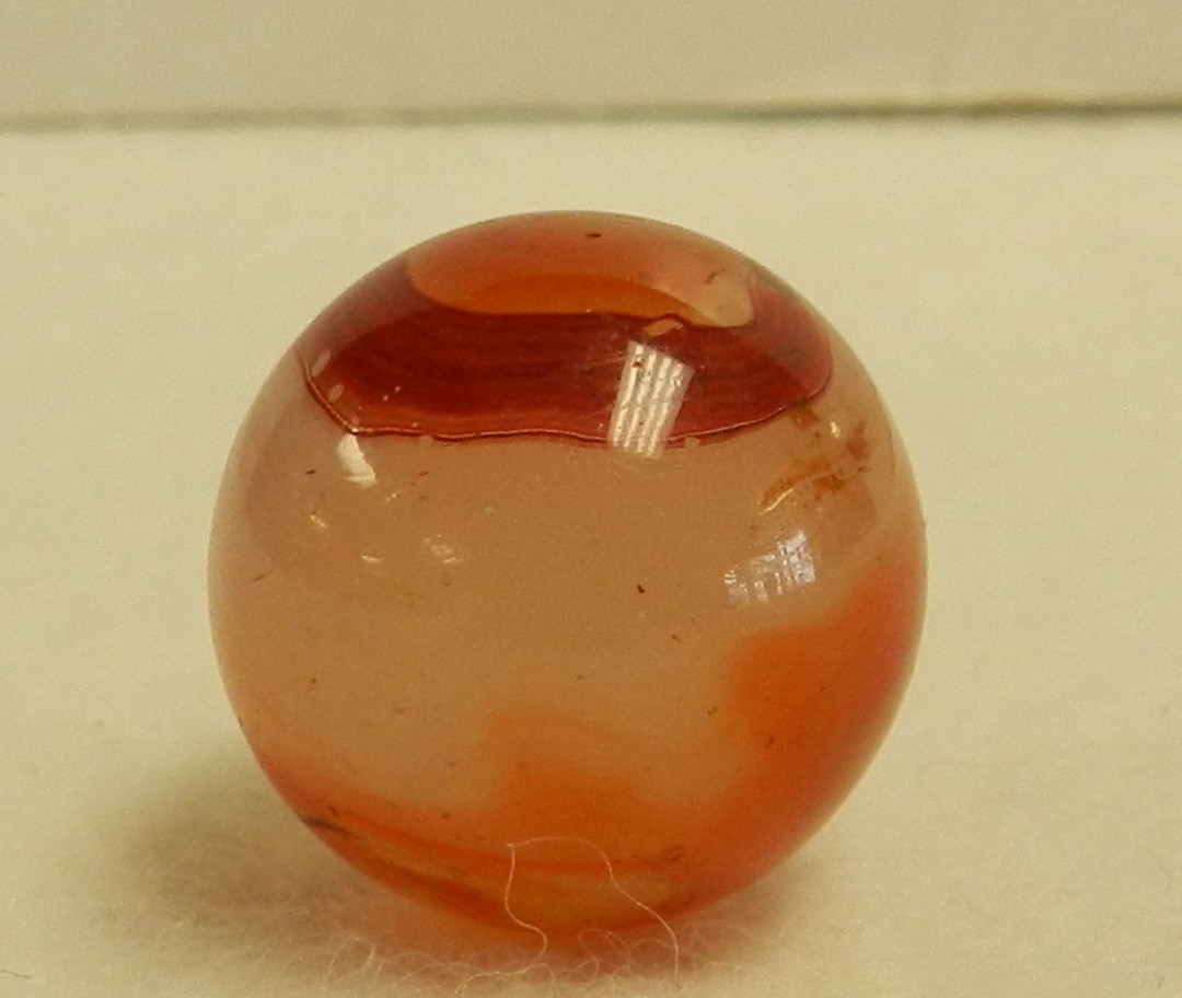 20652m Large .75 Vintage Akro Agate Carnelian Oxblood Corkscrew Shooter Marble