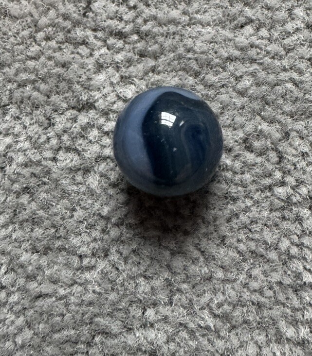 Vintage Vitro Agate Marble Light Blue And Dark Blue .61”