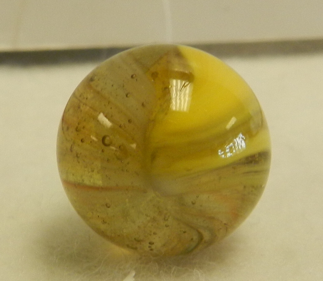 #19271m Nice Vintage Master Marble Master Glass Sunburst Marble .71 Inches *Mint