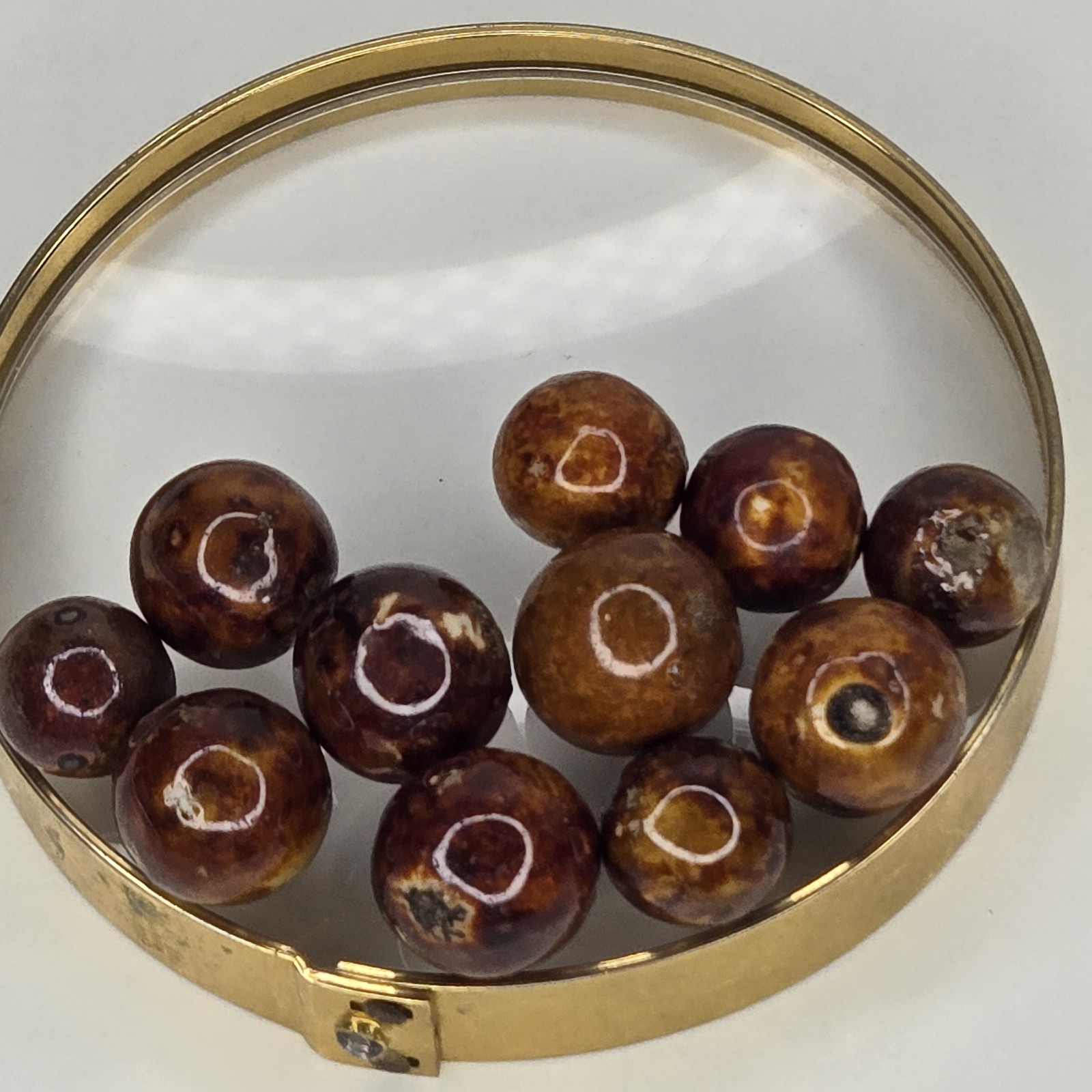 Collection Of Antique Clay Bennington Marbles Handmade 1800s-1900s Glazed (11)