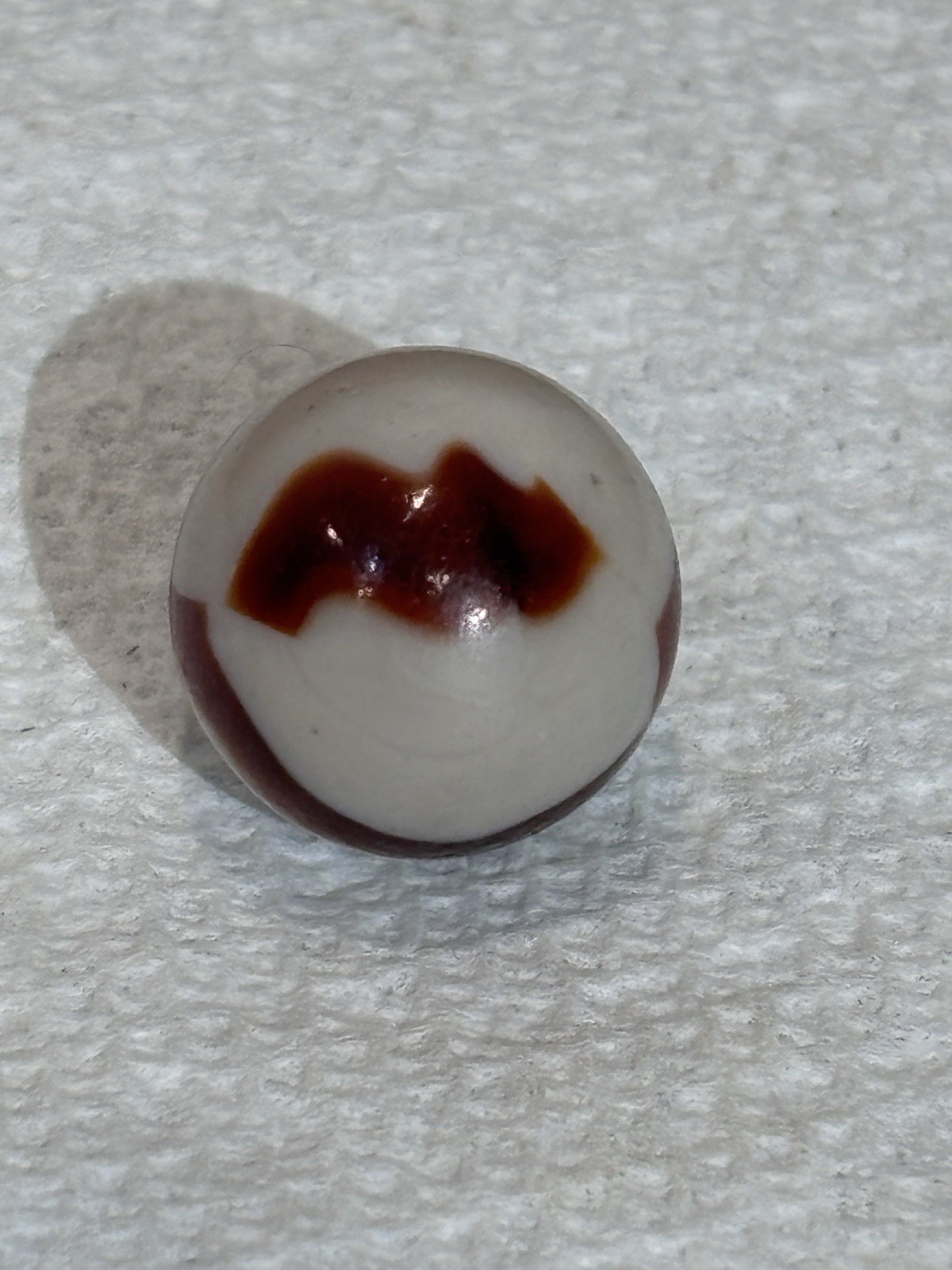 Vintage Marble Brown NLR Zebra Peltier Glass Company National Line Rainbo 0.66”