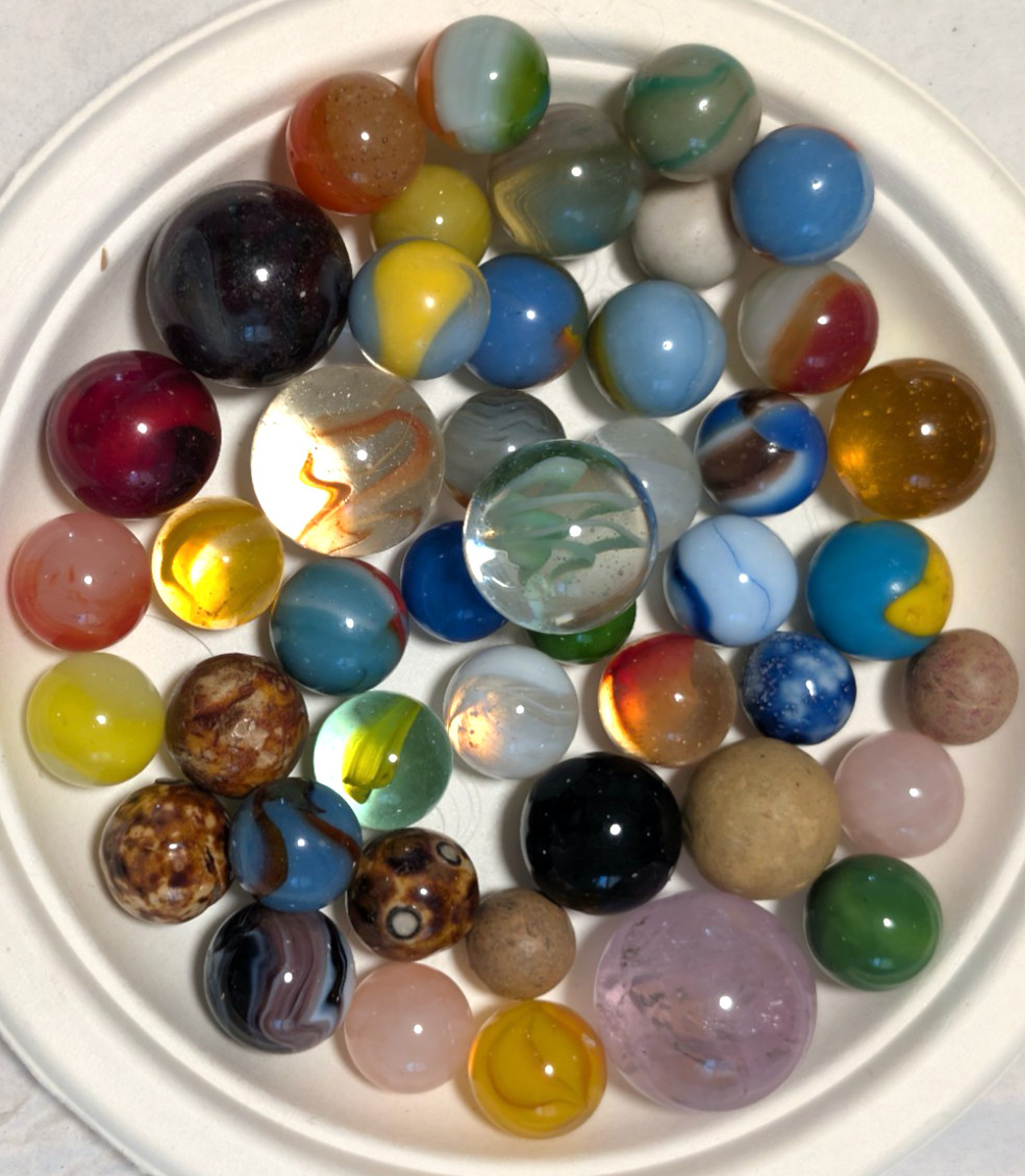 #3 Collectable Mint- Excellent Vintage Mixed Beautiful Marbles, 1930’S-1960’S