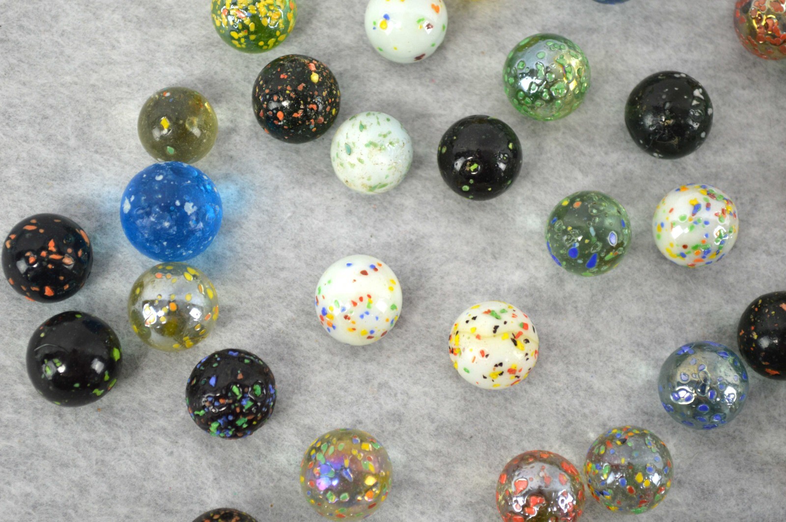 Vintage Marble Lot 40 Speckled Mix Unique Collection 13mm-18mm