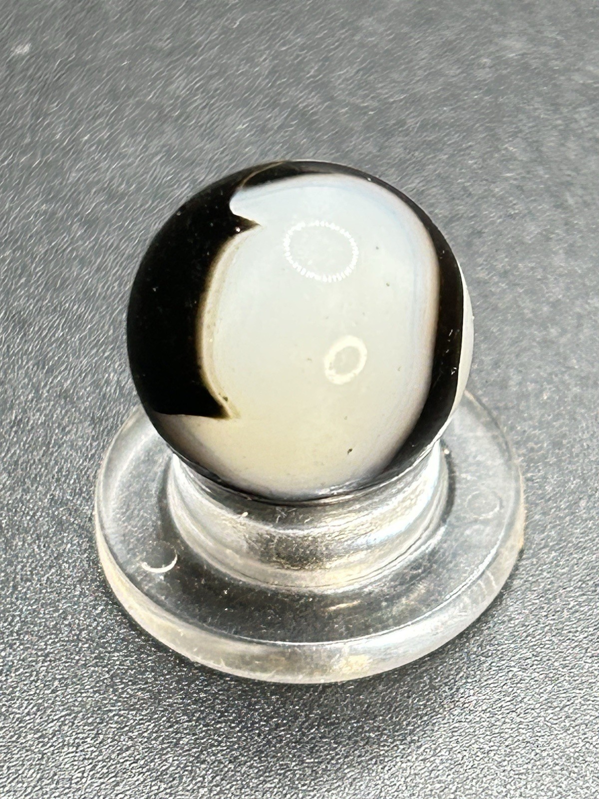 Peltier Zebra Marble w/ Aventurine Two Color Zebra Vintage Marbles 0.591”