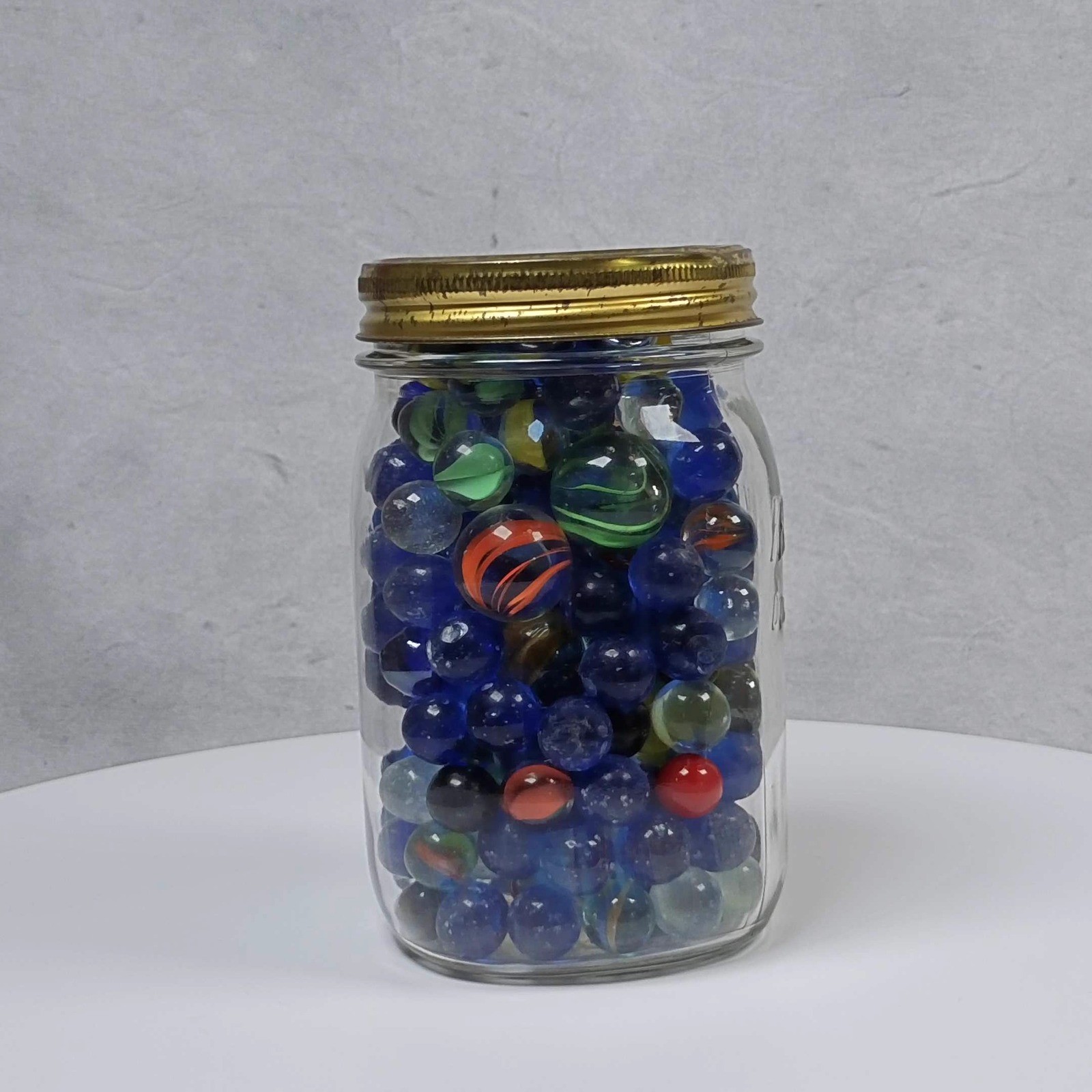 Kilner Dual Purpose Jar with 190 Assorted Glass Marbles Vintage Collection