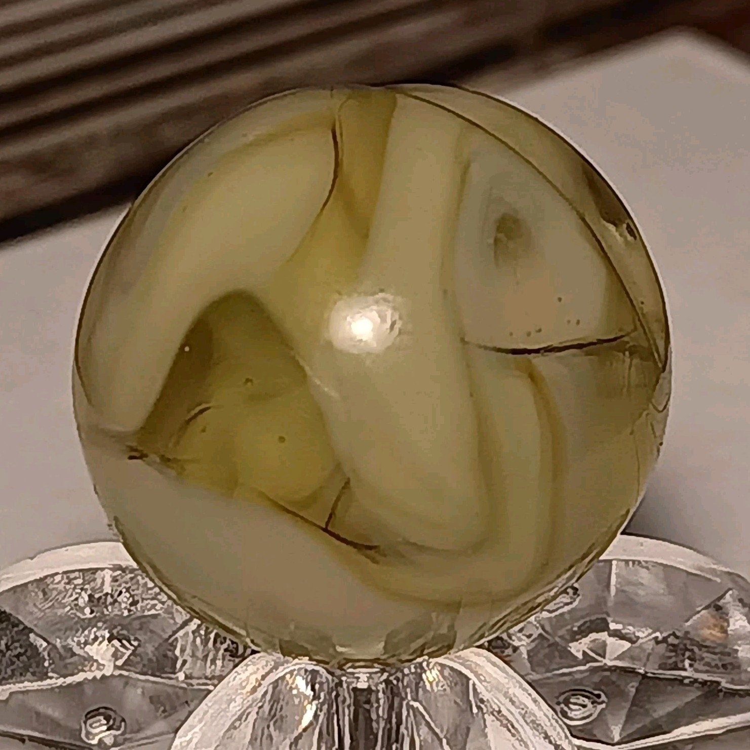 Antique Christensen Agate CAC “Snotty” Marble. .64″ Mint(-) Uv. Or Ravenswood