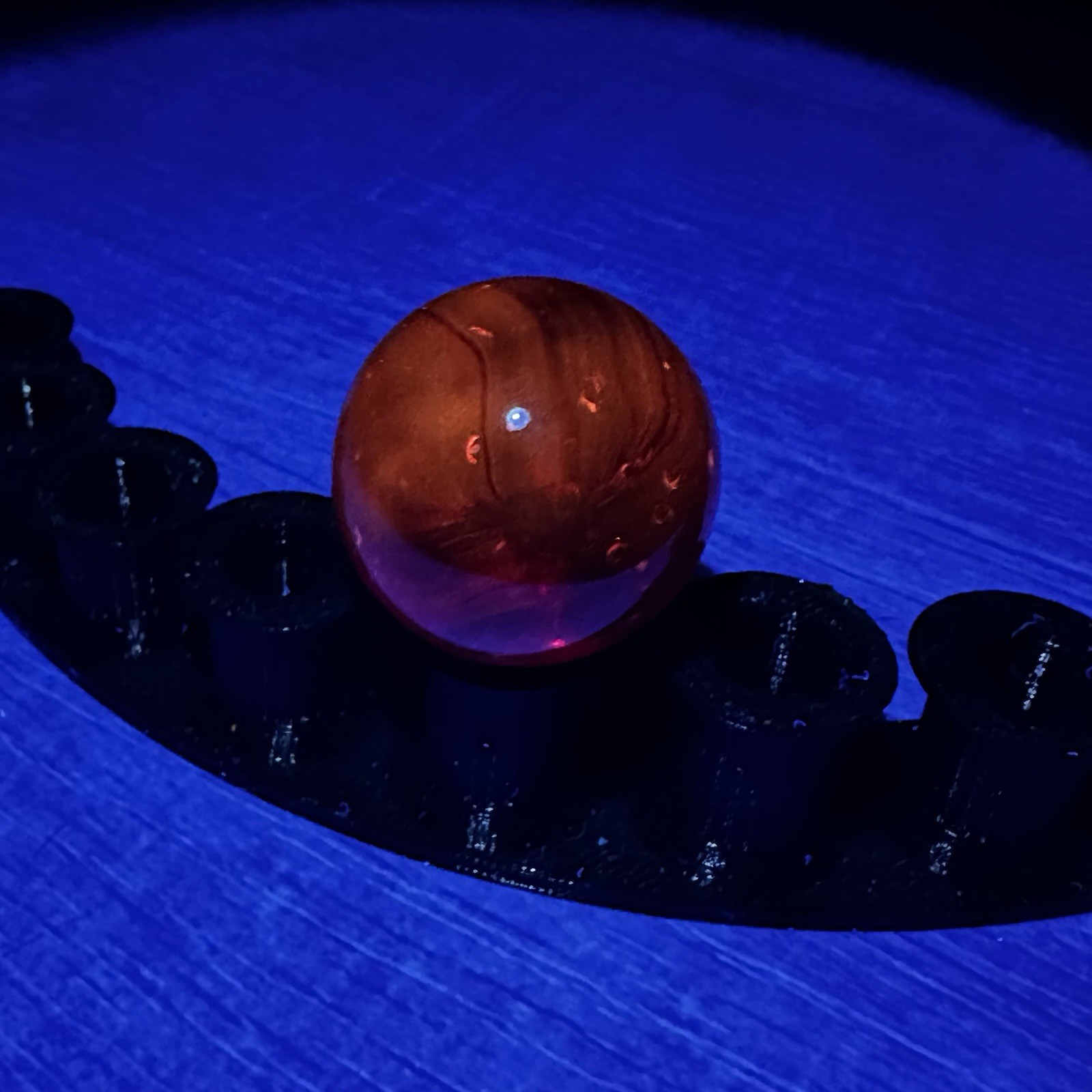 10 Clear Ruby Red Ghostly Cadmium Patch UV Reactive 1″ Larger Shooter Marbles