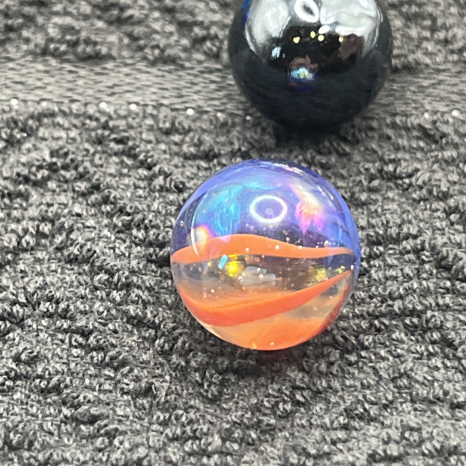 Vintage Swirling Marbles Lot of 8 , Green, Red, Blue, Pink, Pointang Mark