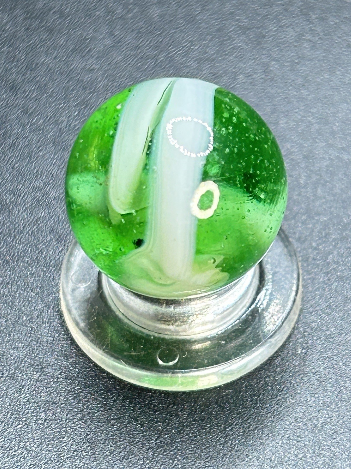 Vintage Davis Marble Works UV Active Swirl Marble 0.629”