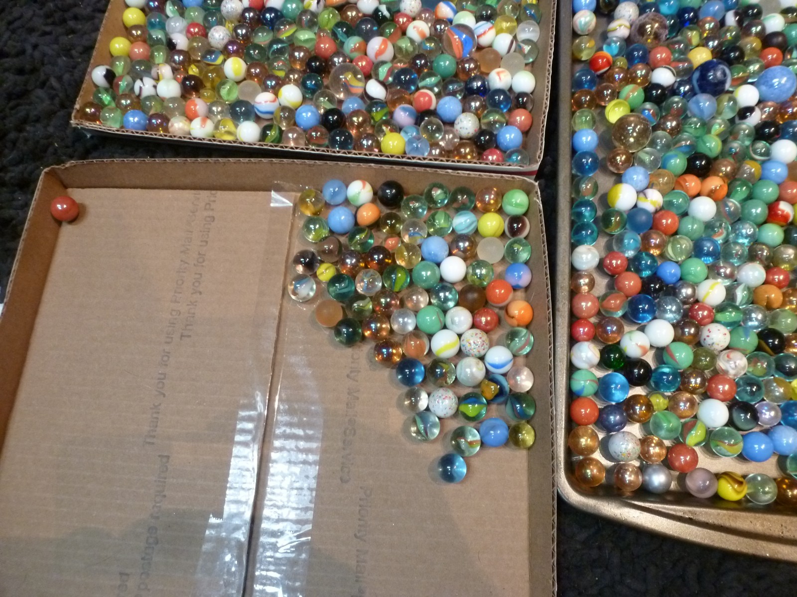 23 pounds Vintage Old Marbles Collection Akro? Peltier? Vitro? UV Glow