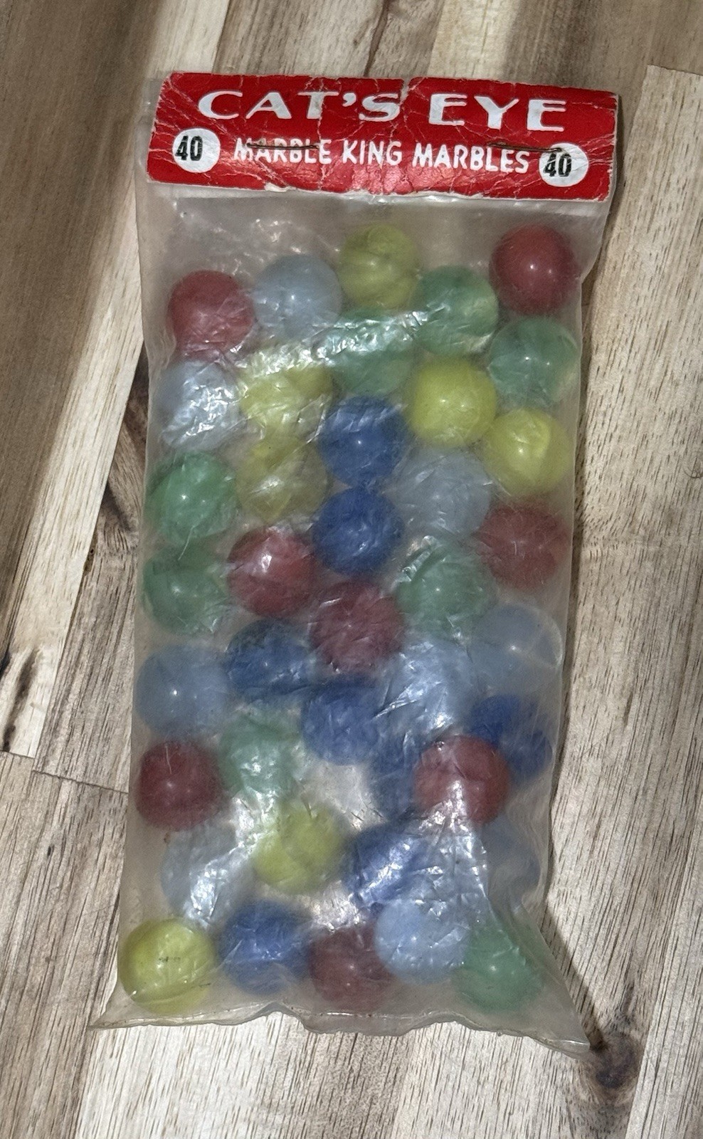 Vintage Cats Eye Marbles Sealed Bag White Shooter Variant 1960s 1970s