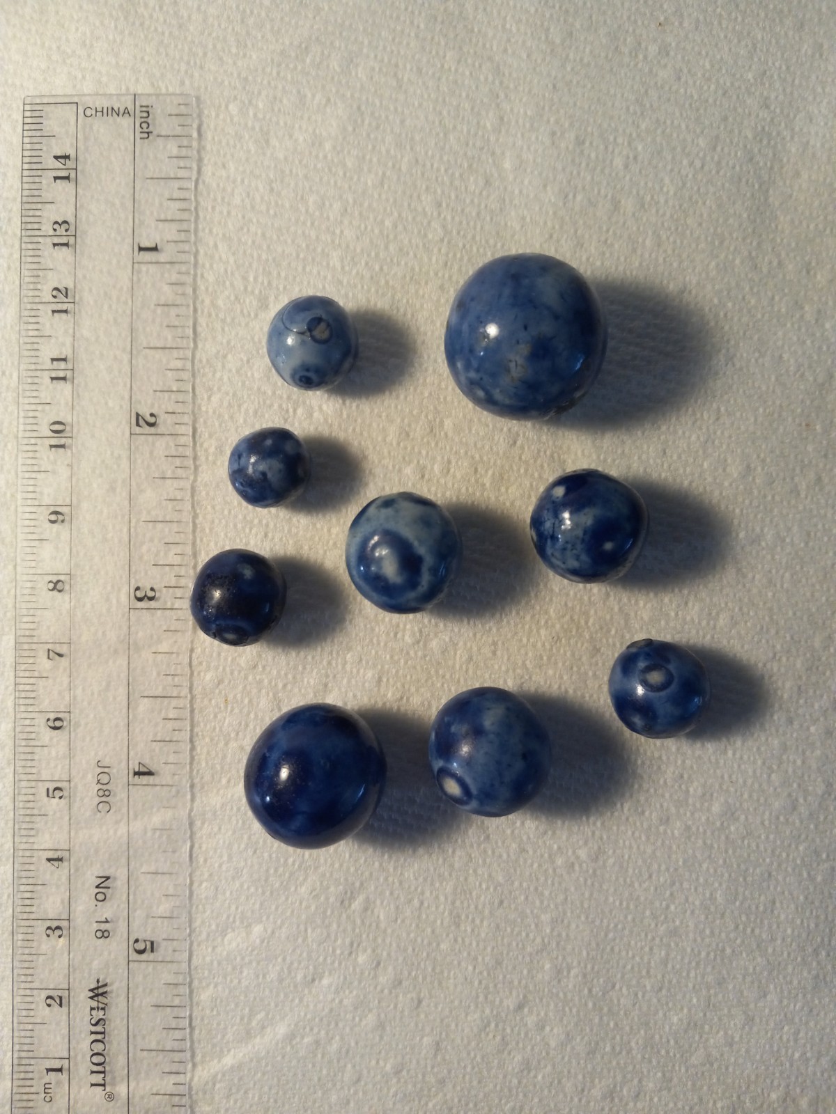 9 Antique Bennington Blue Marble Collection From The 19th Century