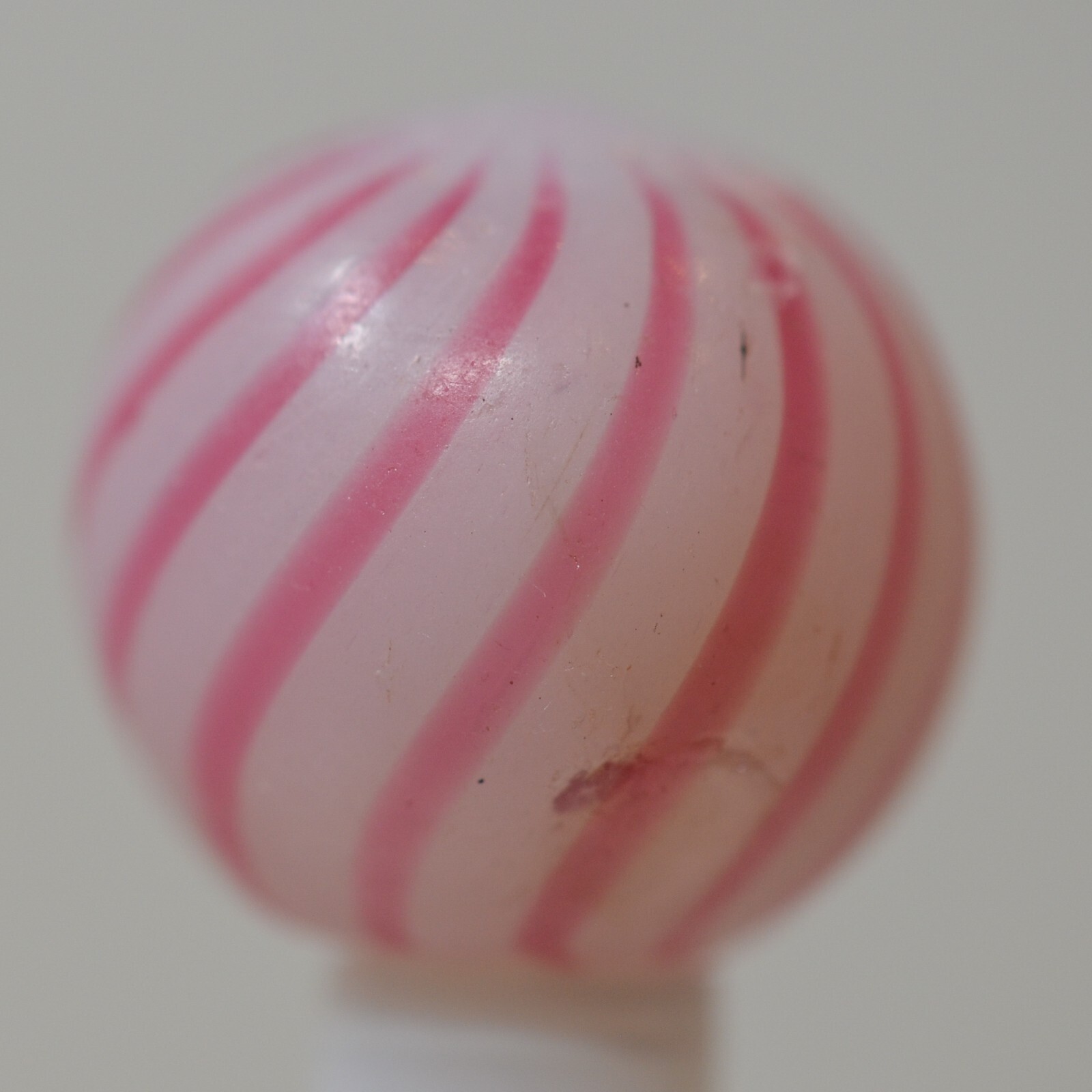 Handmade Pink Clambroth Marble, 11/16 in, Good+, Chip, Germany, 1860-1920, S1450