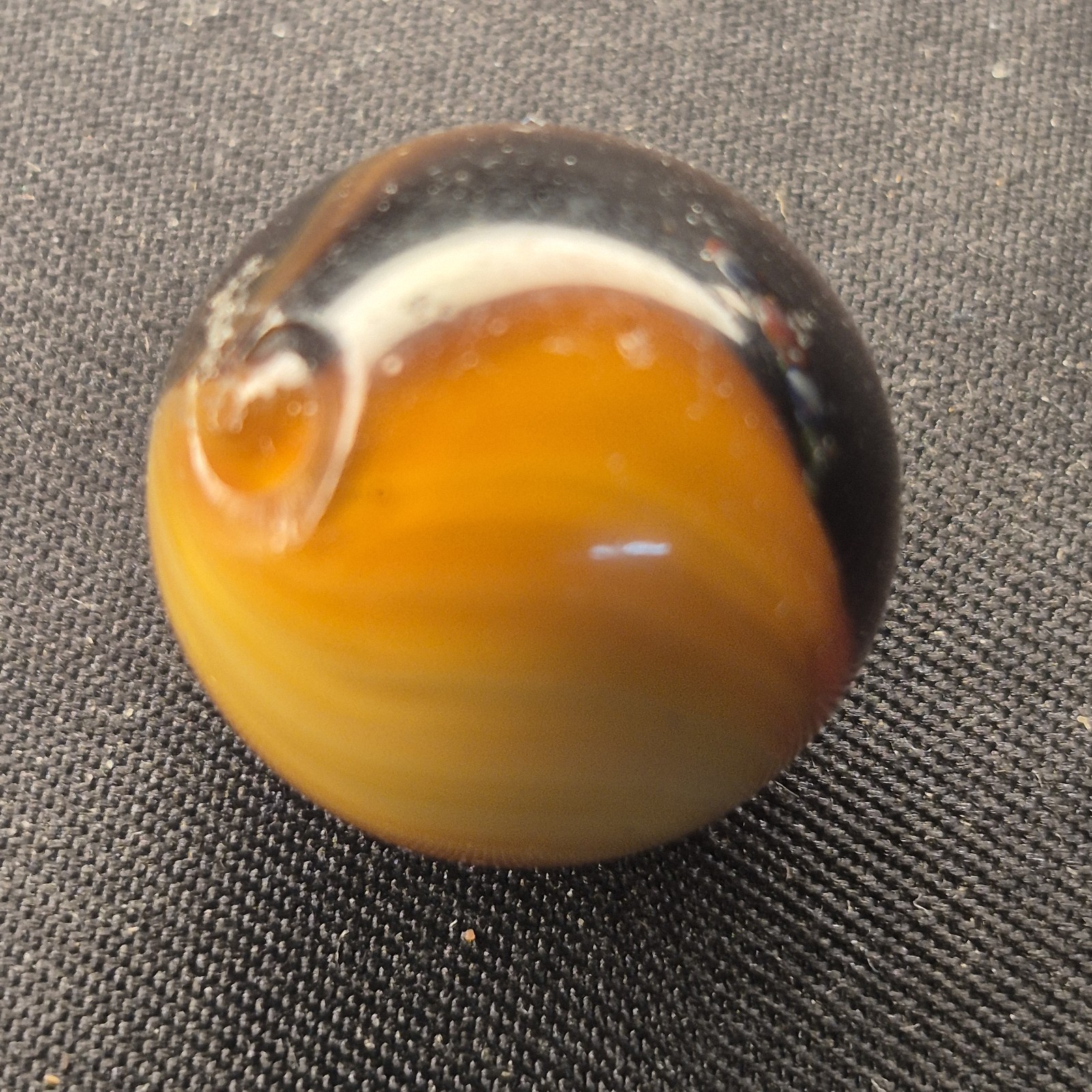 Vitro Agate Marble Amber Patch Ribbon .640 Glass Translucent
