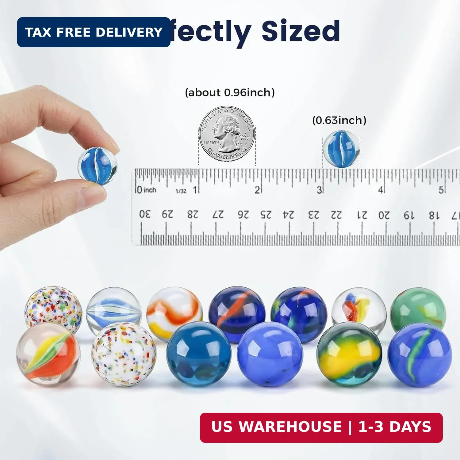 POPLAY 160PCS Glass Marbles, Marbles Game for Kids Crafts Colleting
