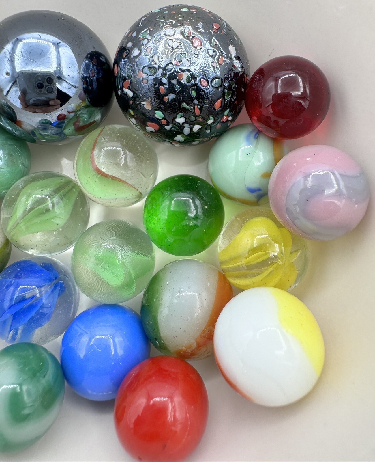 Vintage Marble Lot Of MARBLES UV Reactive Cadmium Uranium Lot #38