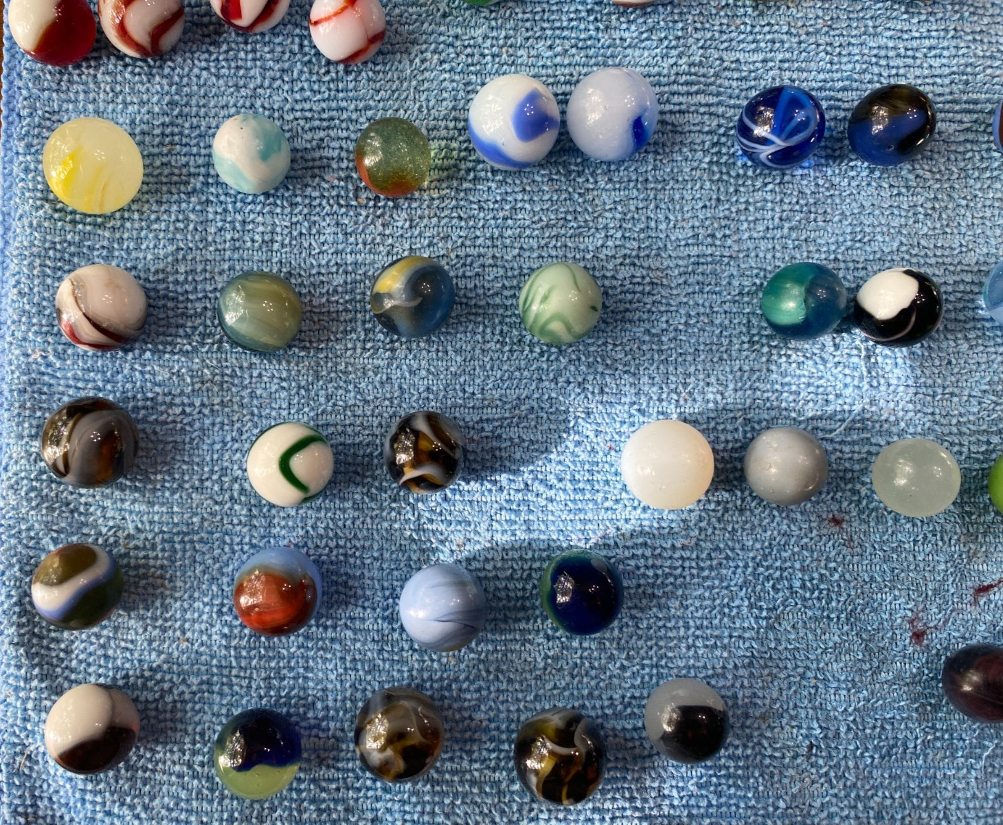 Vintage Lot of 108 Marbles Various Makers Moss Agates Patches Swirl etc