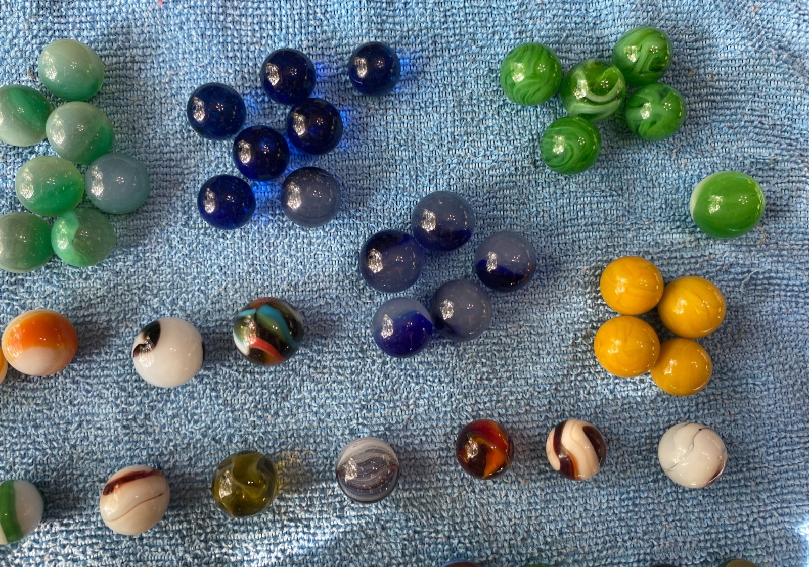 Vintage Lot of 108 Marbles Various Makers Moss Agates Patches Swirl etc
