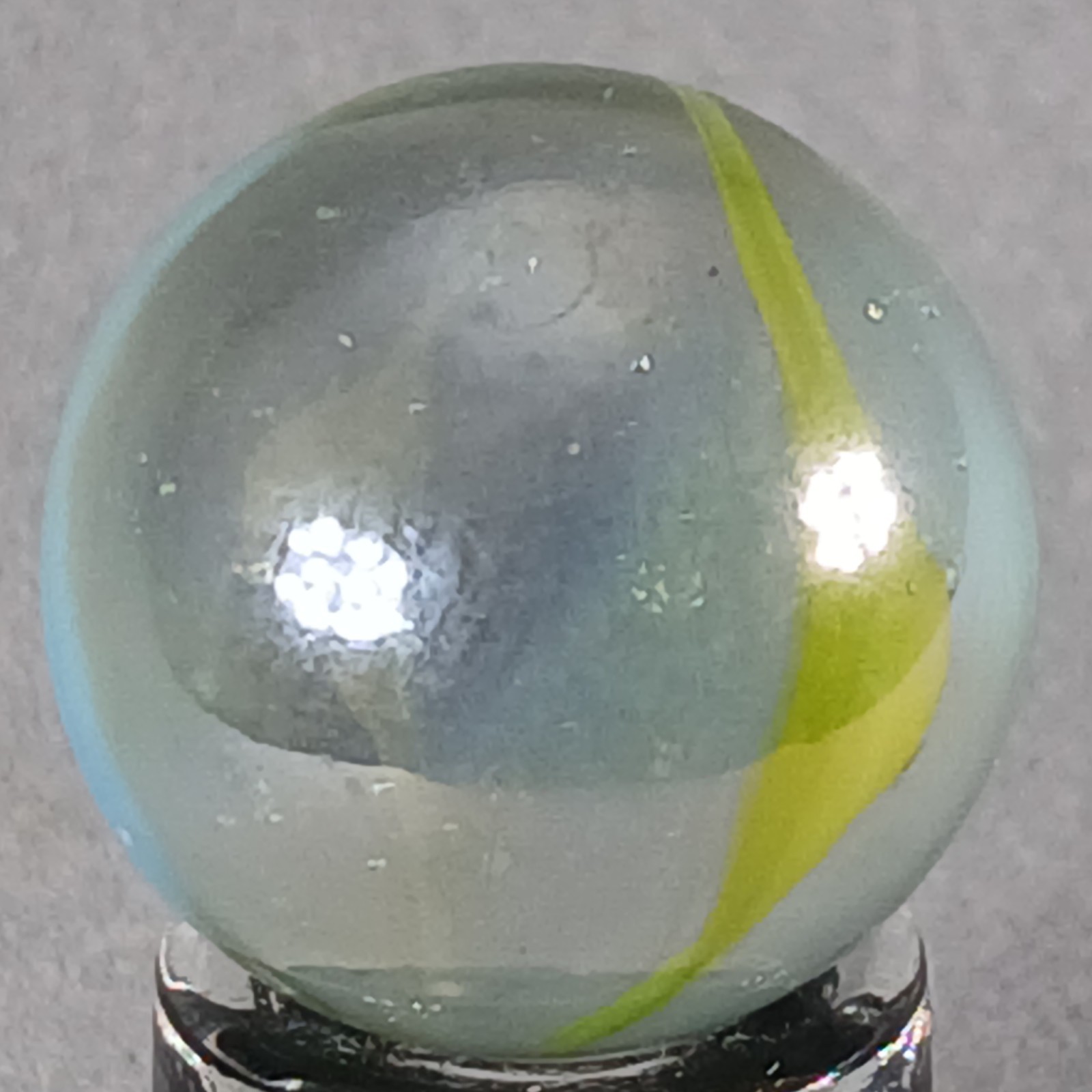 Vintage Iridescent Patch And Ribbon Marble .62 Inches Near-Mint Condition