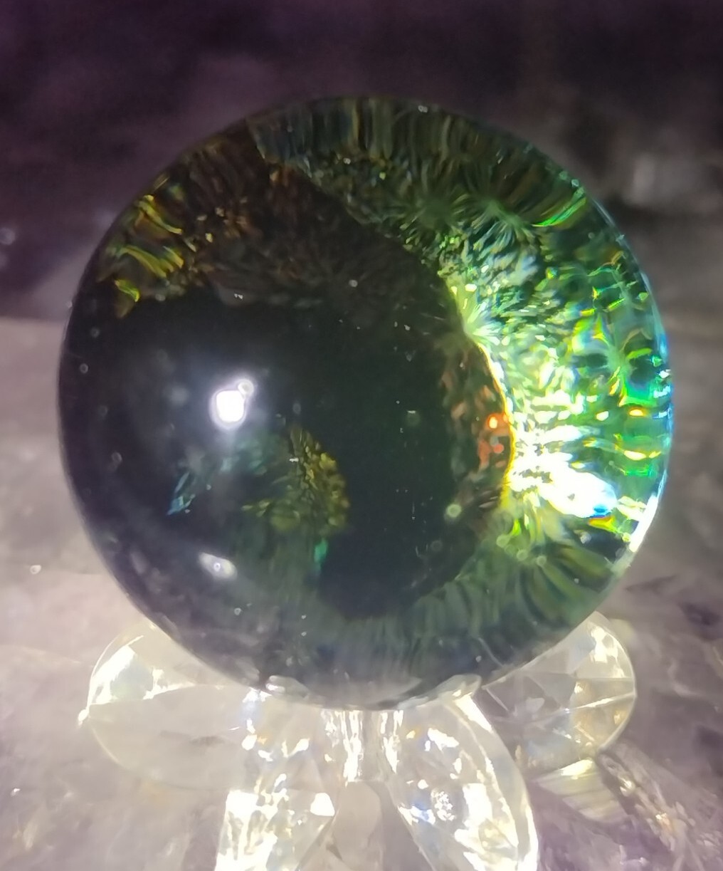1″ STUNNING CONTEMPORARY ART MARBLES – GLITTER RAINBOW GALAXY -BEAUTY NM LOOK