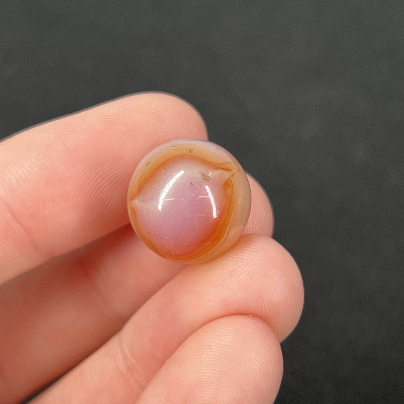 Vtg Glass Marble Christensen Akro Peltier Vitro .6” Cloudy Orange Opaque