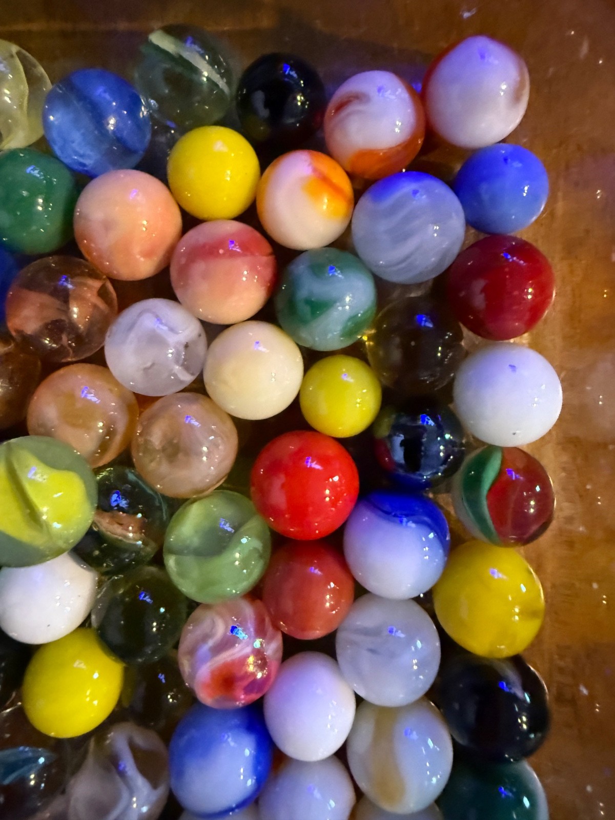 Vintage Marbles (Slags, Swirls, Cats Eyes, Bennies, Etc).Each lot varies Lot#125