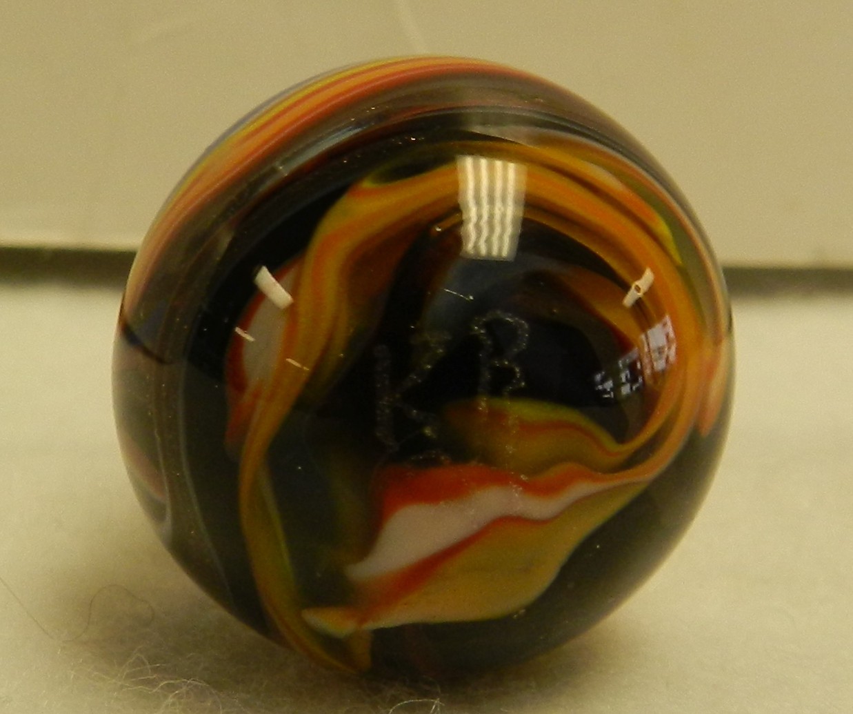 #2036m Nice Handmade Contemoporary Keith Baker Marble With Lutz .94 In 2024