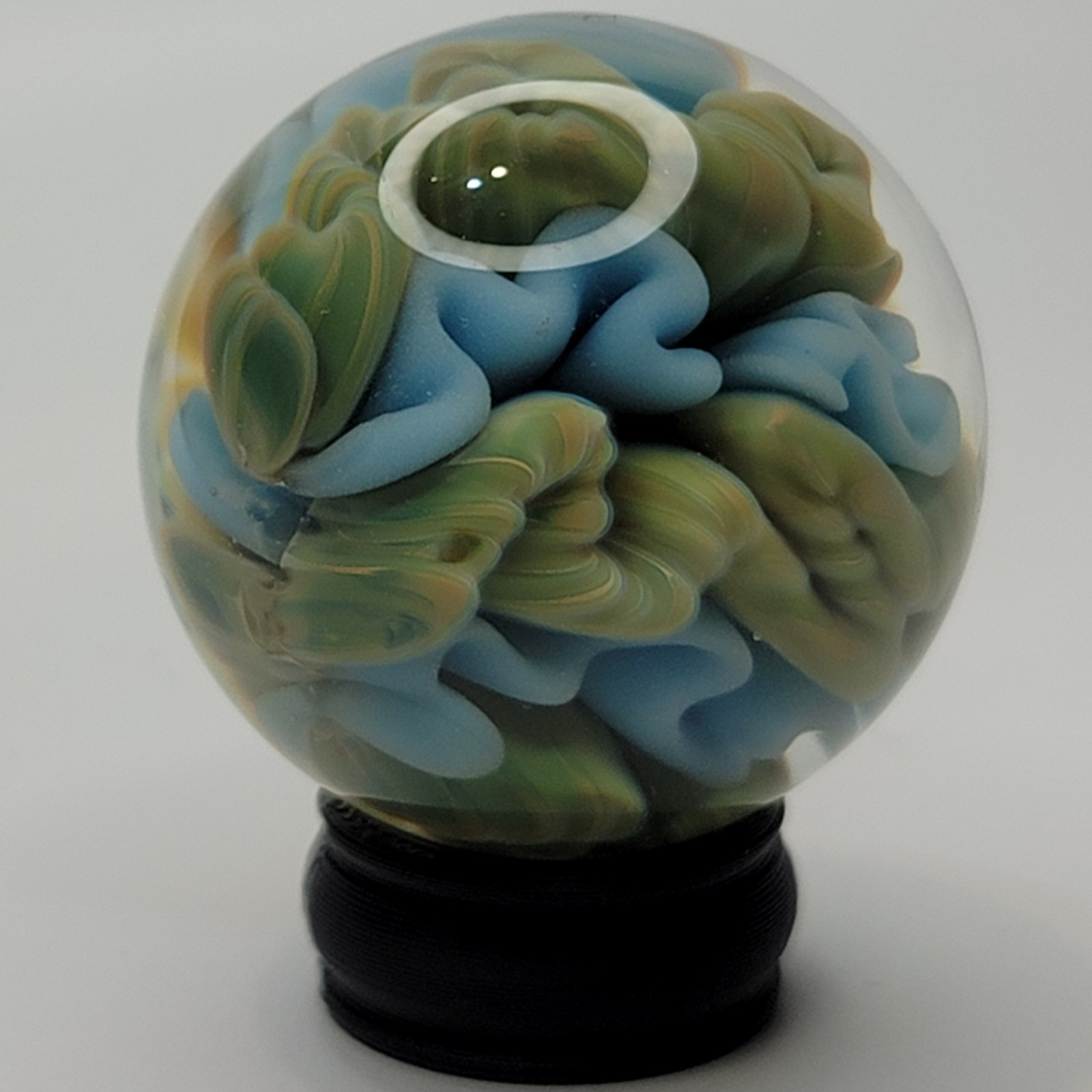 Hamdmade Glass Marble With Display Included lot #6860