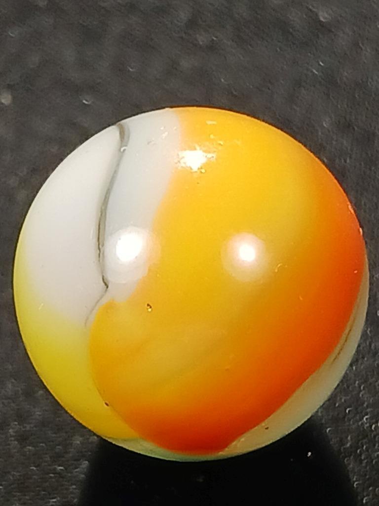Vitro Agate .55″ Robin Egg Blue Orange Yellow Tiger Eye NM Serious Marble A160