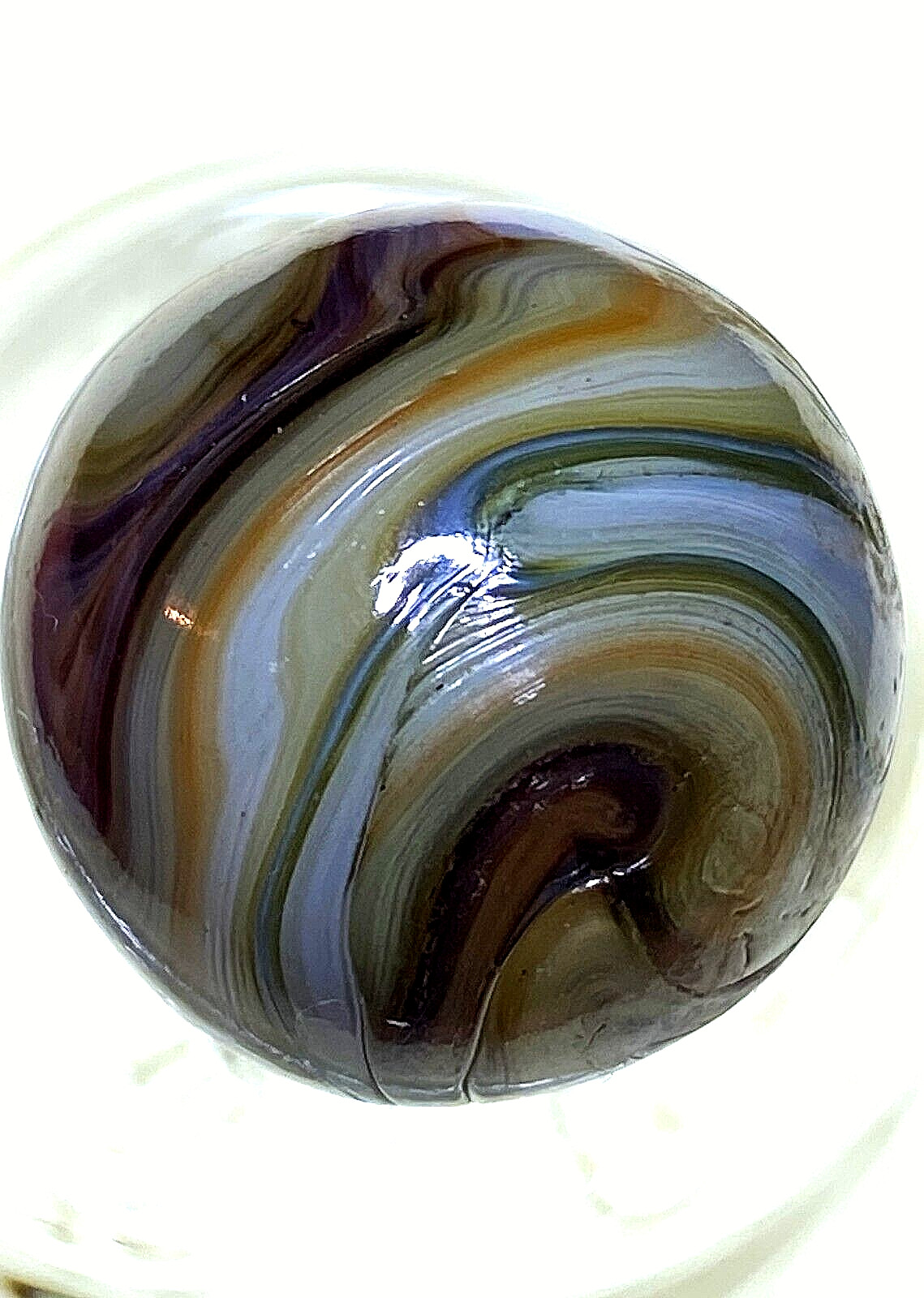 DAS/CHAMPION/WV RAMS HEAD / SEAMED DARK COLORS SWIRLED MARBLE SHOOTER .70″ M282