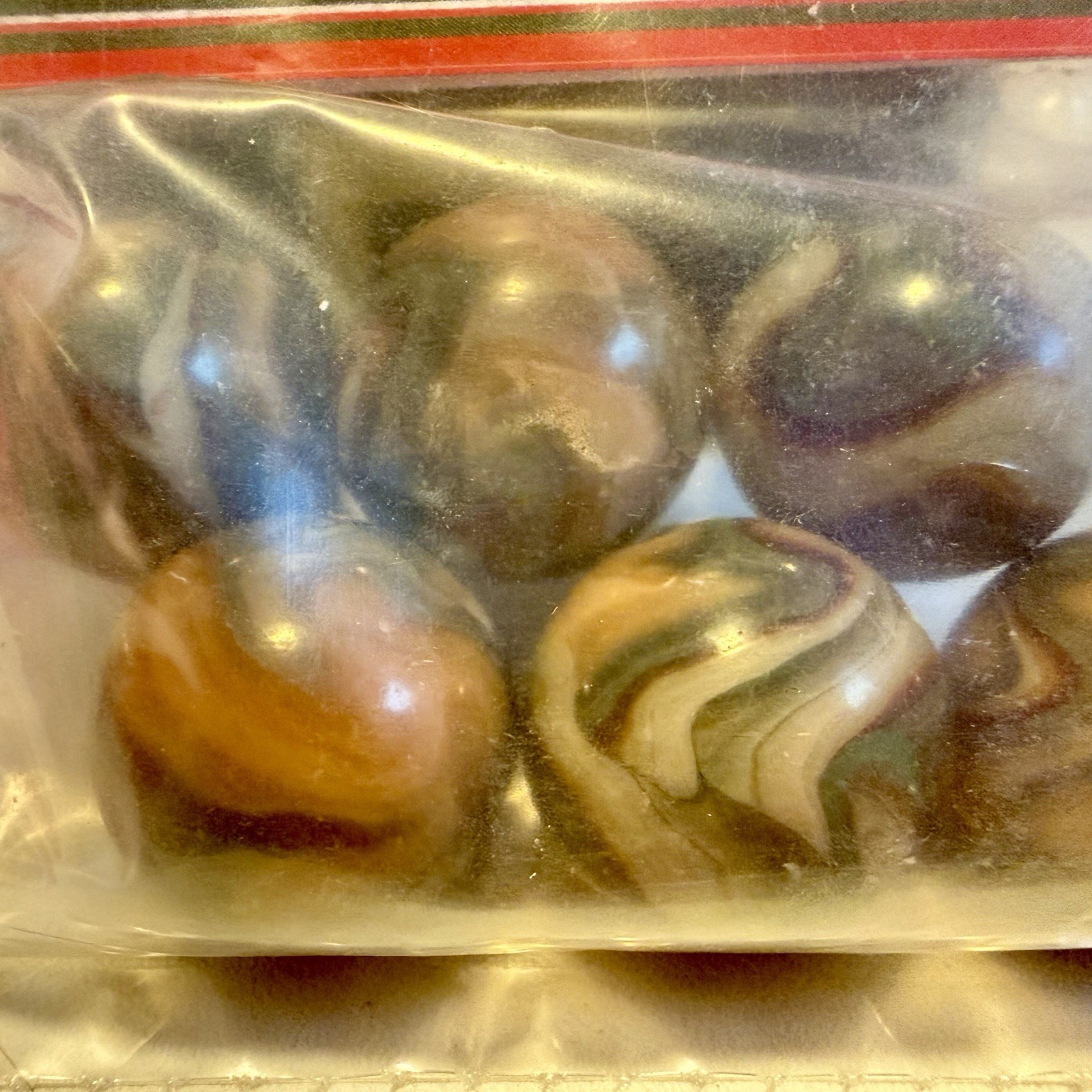 Camouflage Jabo Vitro Marbles Original Package-Signed By Jim King 6 Mint .89-.90