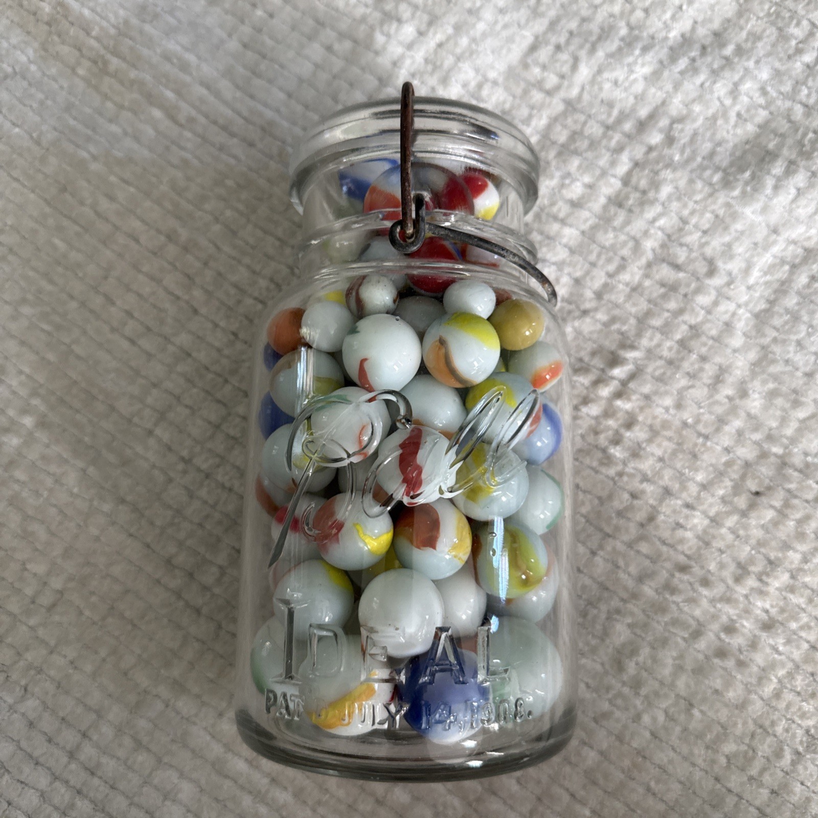 VINTAGE/Antique ESTATE 4 Lb. MARBLE LOT (k) w/ Jar (unsearched) 10-30 mm.