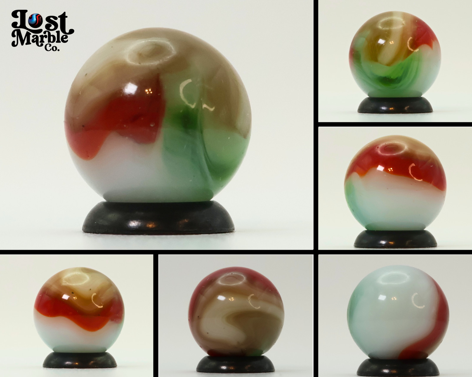 5/8″ Vitro Agate Tri-Lite Marble Interesting Colors and swirled NM