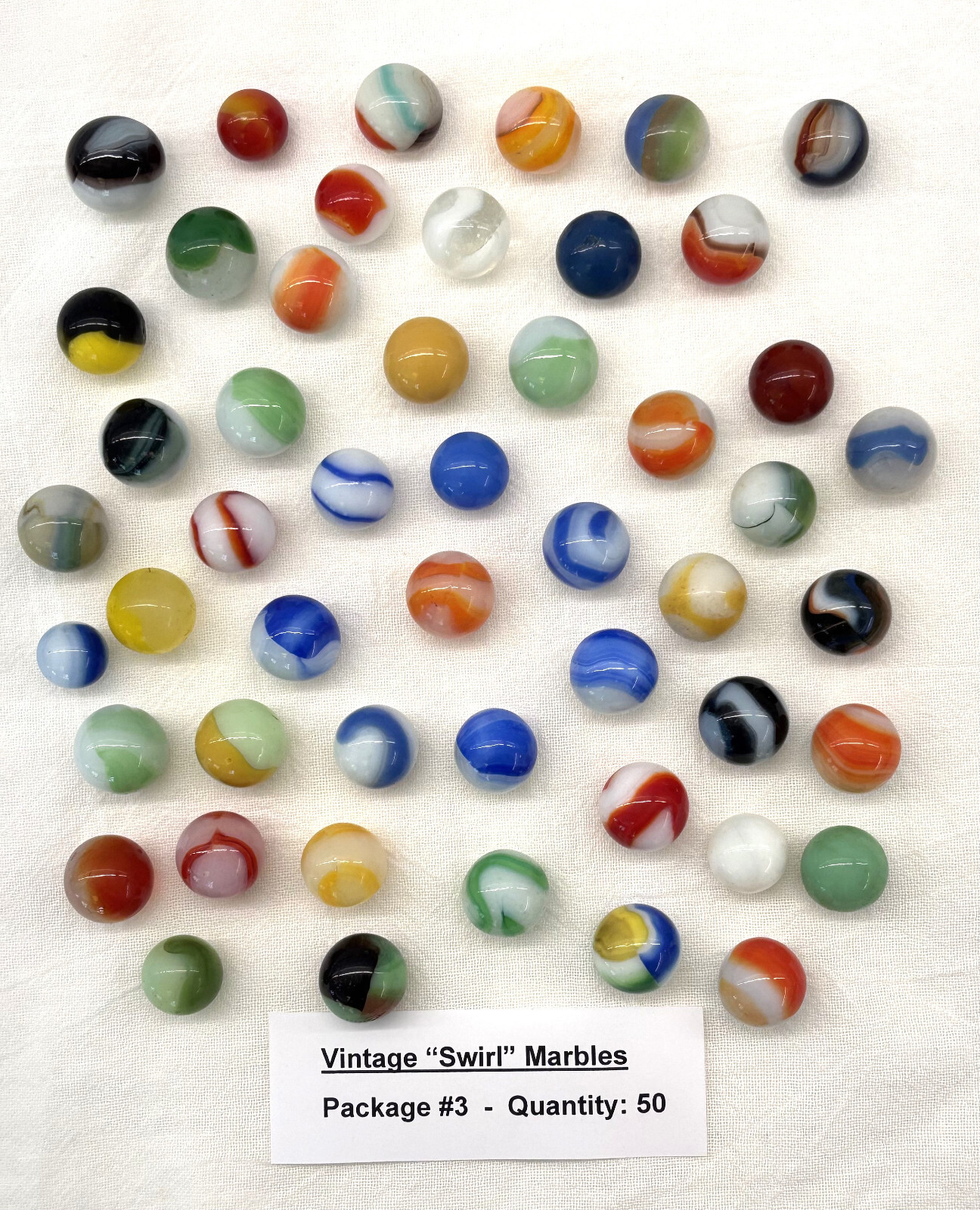 Vintage Swirl Marbles, Package 50.